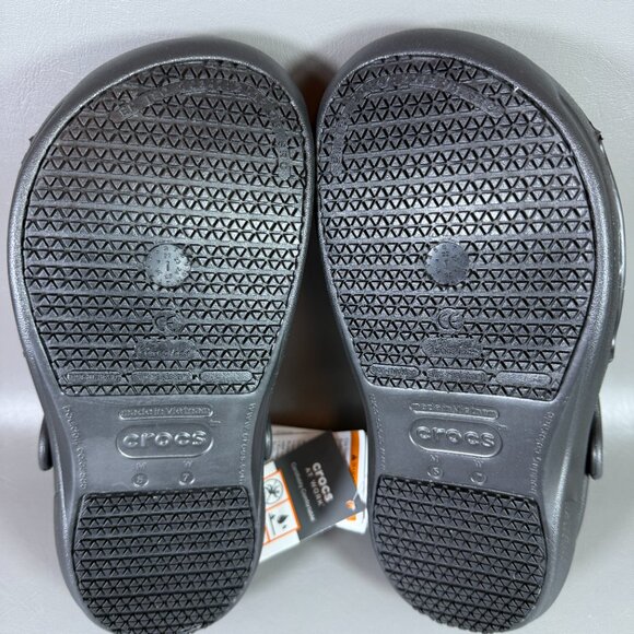 Crocs Bistro Clogs Shoes Unisex Womens 7 Mens 5 Black Slip Resistant Closed Toe - Picture 11 of 12